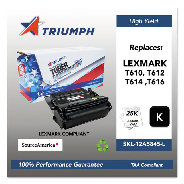 751000nsh0210 Remanufactured 12a5845 High-Yield Toner, 25,000 Page-Yield, Black