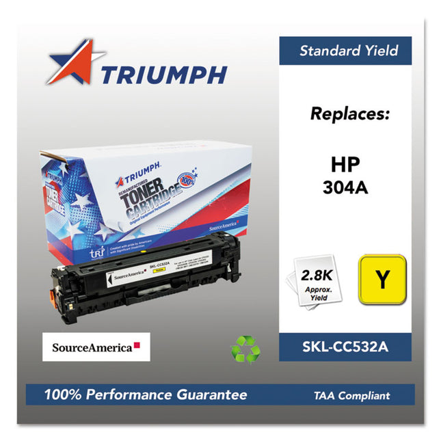 751000nsh0973 Remanufactured Cc532a (304a) Toner, 2,800 Page-Yield, Yellow