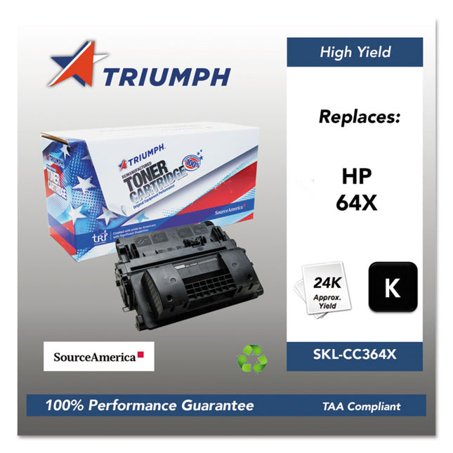 751000nsh0965 Remanufactured Cc364x (64x) High-Yield Toner, 24,000 Page-Yield, Black