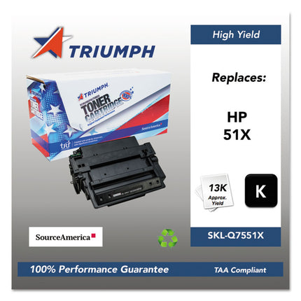 751000nsh0362 Remanufactured Q7551x (51x) High-Yield Toner, 13,000 Page-Yield, Black