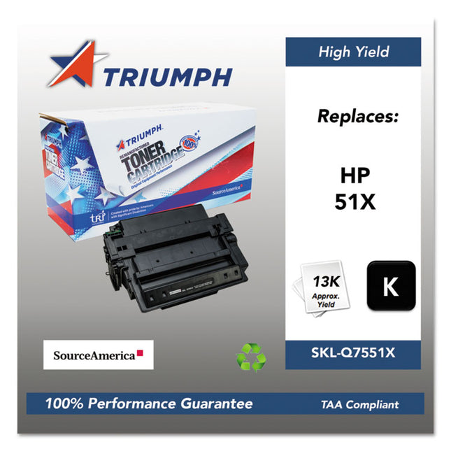 751000nsh0362 Remanufactured Q7551x (51x) High-Yield Toner, 13,000 Page-Yield, Black