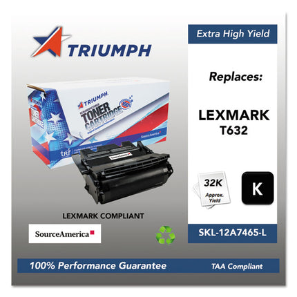 751000nsh0385 Remanufactured 12a7465 Extra High-Yield Toner, 6,000 Page-Yield, Black