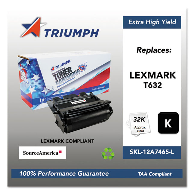 751000nsh0385 Remanufactured 12a7465 Extra High-Yield Toner, 6,000 Page-Yield, Black