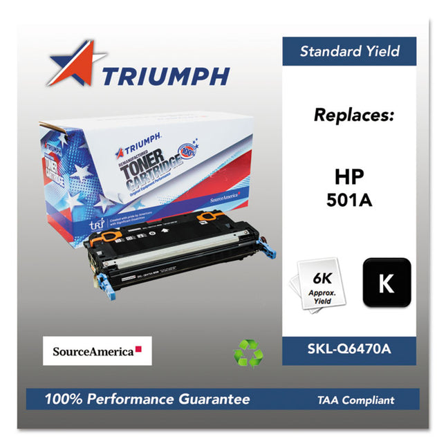 751000nsh0295 Remanufactured Q6470a (501a) Toner, 6,000 Page-Yield, Black