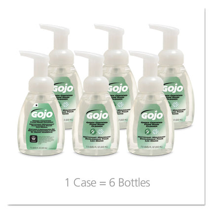 Green Certified Foam Soap, Fragrance-Free, 7.5 oz, 6/Carton