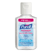 Advanced Hand Sanitizer Refreshing Gel, 2 oz, Flip-Cap Bottle, Clean Scent, 24/Carton