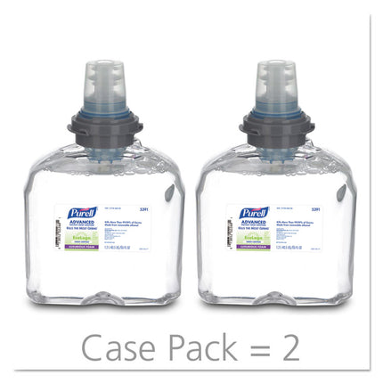 Advanced Hand Sanitizer Green Certified TFX Refill, Foam, 1,200 mL, Fragrance-Free, 2/Carton