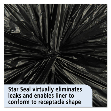 Total Recycled Content Plastic Trash Bags, 60 gal, 1.5 mil, 36" x 58", Black/Brown, 100/Carton