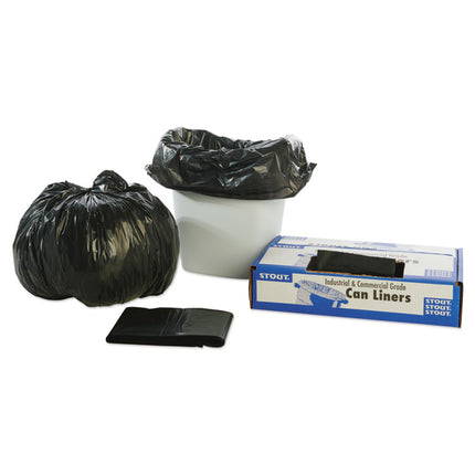 Total Recycled Content Plastic Trash Bags, 10 gal, 1 mil, 24" x 24", Black/Brown, 250/Carton