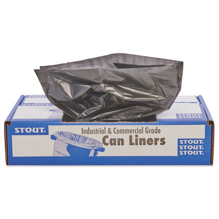 Total Recycled Content Plastic Trash Bags, 10 gal, 1 mil, 24" x 24", Black/Brown, 250/Carton