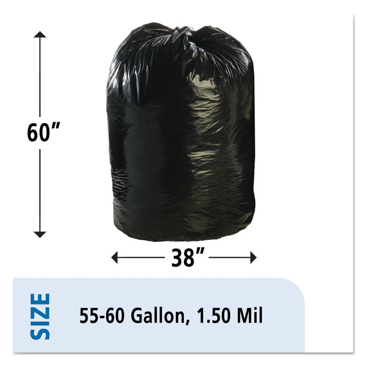 Total Recycled Content Plastic Trash Bags, 60 gal, 1.5 mil, 38" x 60", Black/Brown, 100/Carton
