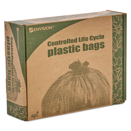Controlled Life-Cycle Plastic Trash Bags, 39 Gal, 1.1 Mil, 33" X 44", Brown, 40/box