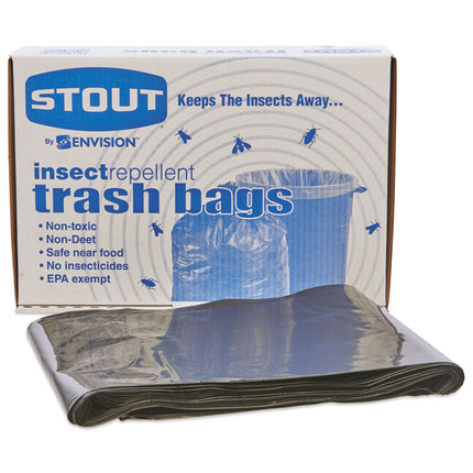 Insect-Repellent Trash Bags, 35 Gal, 2 Mil, 33" X 45", Black, 80/box
