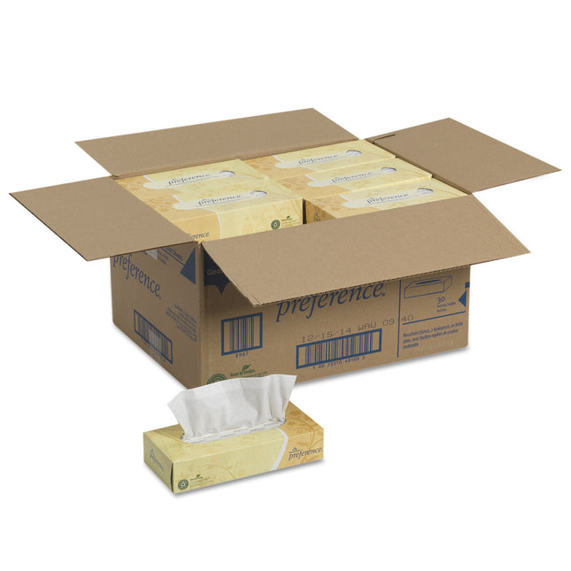 Pacific Blue Select Facial Tissue, 2-Ply, White, Flat Box, 100 Sheets/box, 30 Boxes/carton