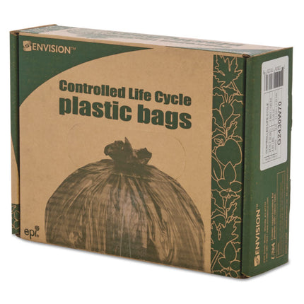 Controlled Life-Cycle Plastic Trash Bags, 13 Gal, 0.7 Mil, 24" X 30", White, 120/box