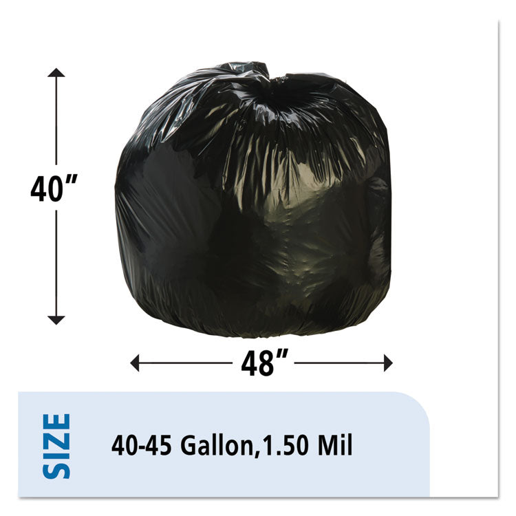 Total Recycled Content Plastic Trash Bags, 45 gal, 1.5 mil, 40" x 48", Black/Brown, 100/Carton