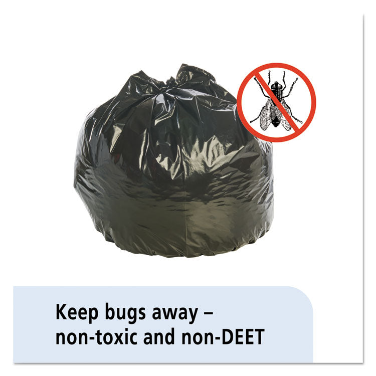 Insect-Repellent Trash Bags, 35 Gal, 2 Mil, 33" X 45", Black, 80/box