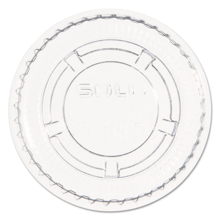 Portion/Souffle Cup Lids, Fits 0.5 oz to 1 oz Portion Cups, Plastic, Clear, 125/Pack, 20 Packs/Carton