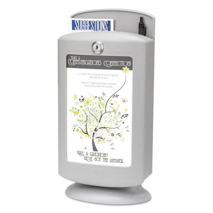 Customizable Plastic Suggestion Box, 7 x 5 x 14.5, Light Gray