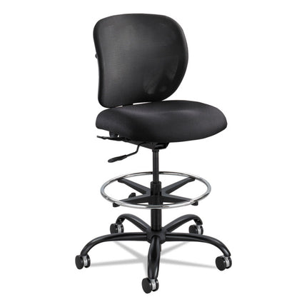 Vue Heavy-Duty Extended-Height Stool, Supports Up To 350 Lb, 23" To 32.5" Seat Height, Black Fabric