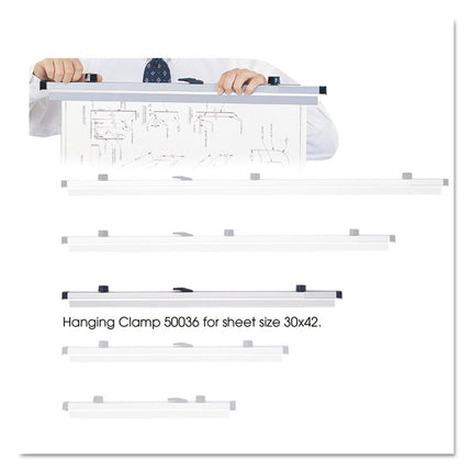 Sheet File Hanging Clamps, 100 Sheets Per Clamp, 30" Length, 6/Carton