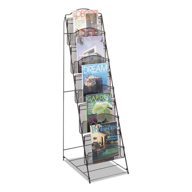 Onyx Magazine Floor Rack, 12.5w X 18.5d X 46h, Black