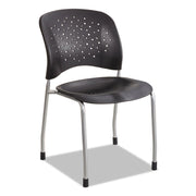 Reve Guest Chair with Straight Legs, 19" x 24.5" x 33.5", Black Seat, Black Back, Silver Base, 2/Carton