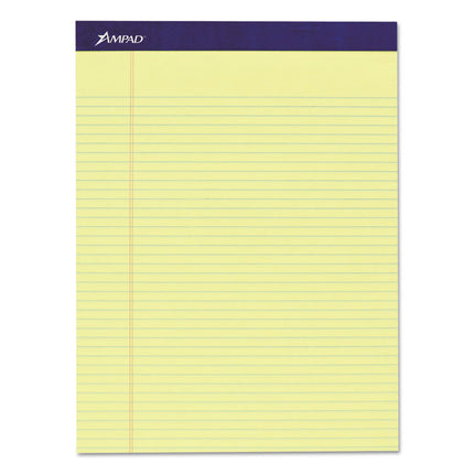Legal Ruled Pads, Narrow Rule, 50 Canary-Yellow 8.5 X 11.75 Sheets, 4/pack