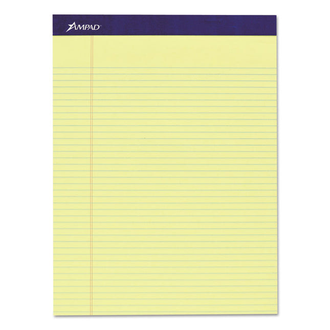 Legal Ruled Pads, Narrow Rule, 50 Canary-Yellow 8.5 X 11.75 Sheets, 4/pack