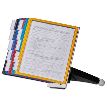 SHERPA Desk Reference System, 10 Panels, 10 x 5.63 x 13.88, Assorted Borders