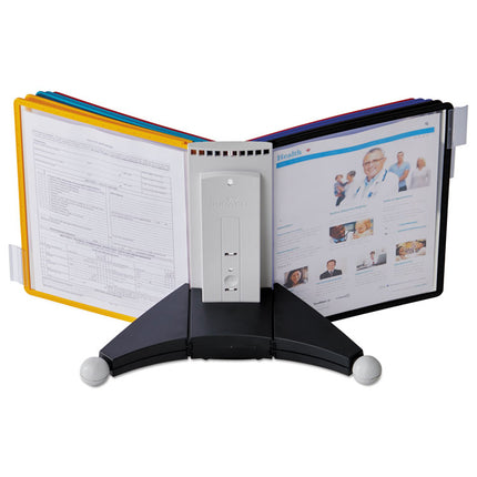SHERPA Desk Reference System, 10 Panels, 10 x 5.63 x 13.88, Assorted Borders