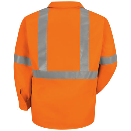 Red Kap® Men's Hi-Visibility Orange Long Sleeve Work Shirt - Type R, Class 2 / SS14O2