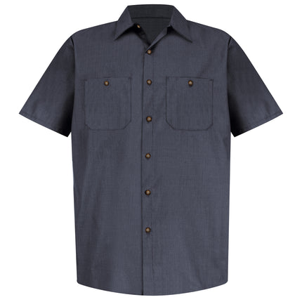 Red Kap® Men's Short Sleeve Geometric Microcheck Work Shirt / SP24GB