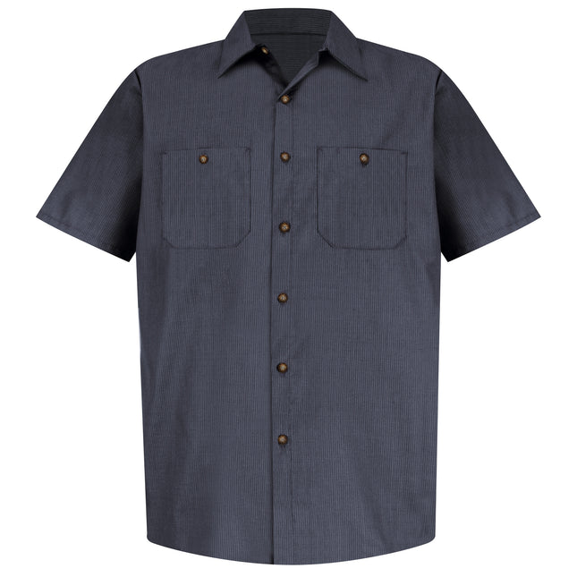 Red Kap® Men's Short Sleeve Geometric Microcheck Work Shirt / SP24GB