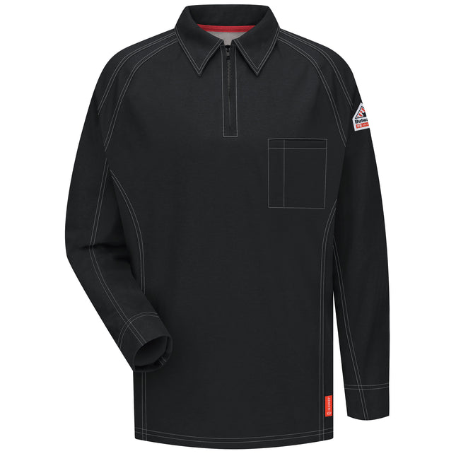 Bulwark® iQ Series® Comfort Knit Men's FR Long Sleeve Polo / QT12BK