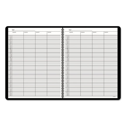 Four-Person Group Undated Daily Appointment Book, 10.88 X 8.5, Black Cover, 12-Month (jan To Dec): Undated