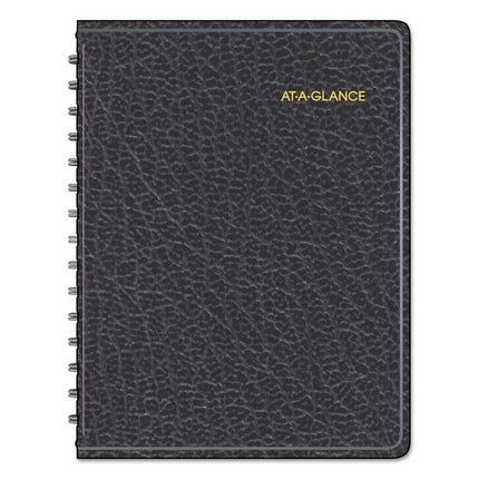Four-Person Group Undated Daily Appointment Book, 10.88 X 8.5, Black Cover, 12-Month (jan To Dec): Undated