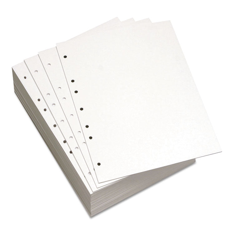 Custom Cut-Sheet Copy Paper, 92 Bright, 7-Hole Side Punched, 20 lb Bond Weight, 8.5 x 11, White, 500/Ream
