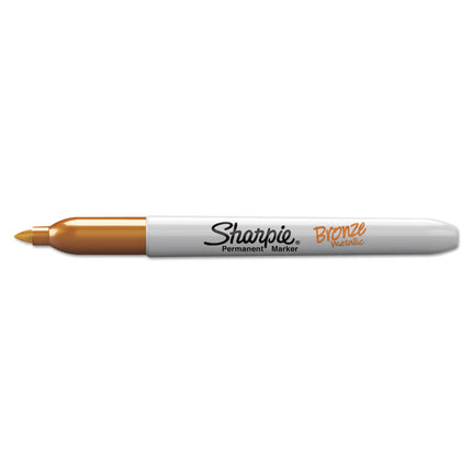 Metallic Fine Point Permanent Markers, Fine Bullet Tip, Gold-Silver-Bronze, 6/pack