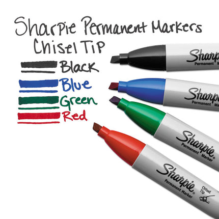Chisel Tip Permanent Marker, Medium Chisel Tip, Red, Dozen
