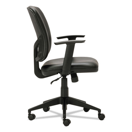 Alera Everyday Task Office Chair, Bonded Leather Seat/back, Supports Up To 275 Lb, 17.6" To 21.5" Seat Height, Black