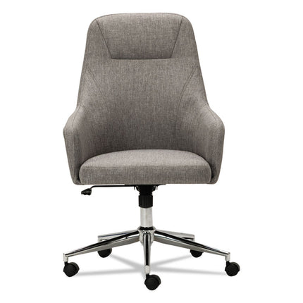 Alera Captain Series High-Back Chair, Supports Up To 275 Lb, 17.1" To 20.1" Seat Height, Gray Tweed Seat/back, Chrome Base