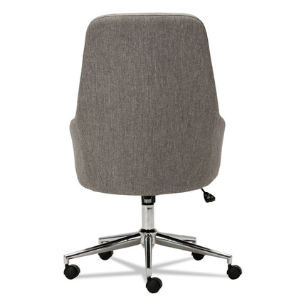 Alera Captain Series High-Back Chair, Supports Up To 275 Lb, 17.1" To 20.1" Seat Height, Gray Tweed Seat/back, Chrome Base