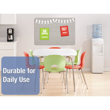 Oval Office Fabric Board, 48" x 36", Gray Surface