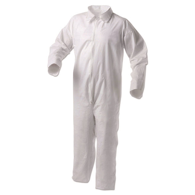 A35 Liquid And Particle Protection Coveralls, Zipper Front, 4x-Large, White, 25/carton