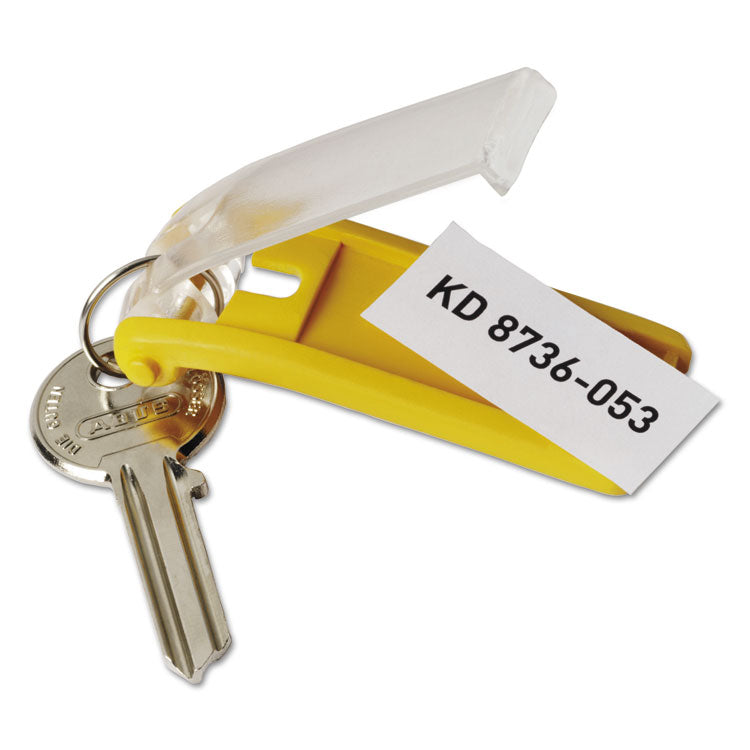 Key Tags for Locking Key Cabinets, Plastic, 1.13 x 2.75, Black, 6/Pack