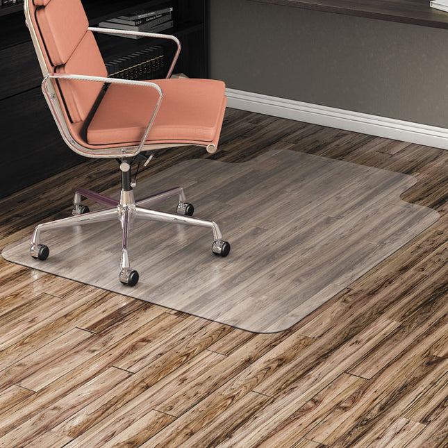 All Day Use Non-Studded Chair Mat For Hard Floors, 36 X 48, Lipped, Clear