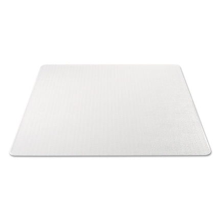 Occasional Use Studded Chair Mat For Flat Pile Carpet, 46 X 60, Rectangular, Clear