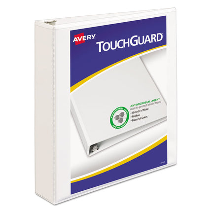 Touchguard Protection Heavy-Duty View Binders With Slant Rings, 3 Rings, 1.5" Capacity, 11 X 8.5, White