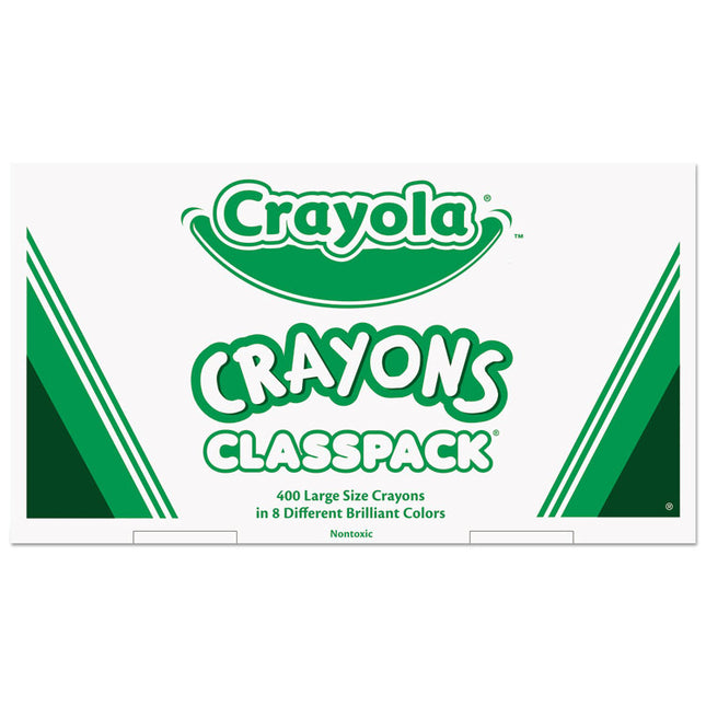 Classpack Large Size Crayons, 50 Each Of 8 Colors, 400/box